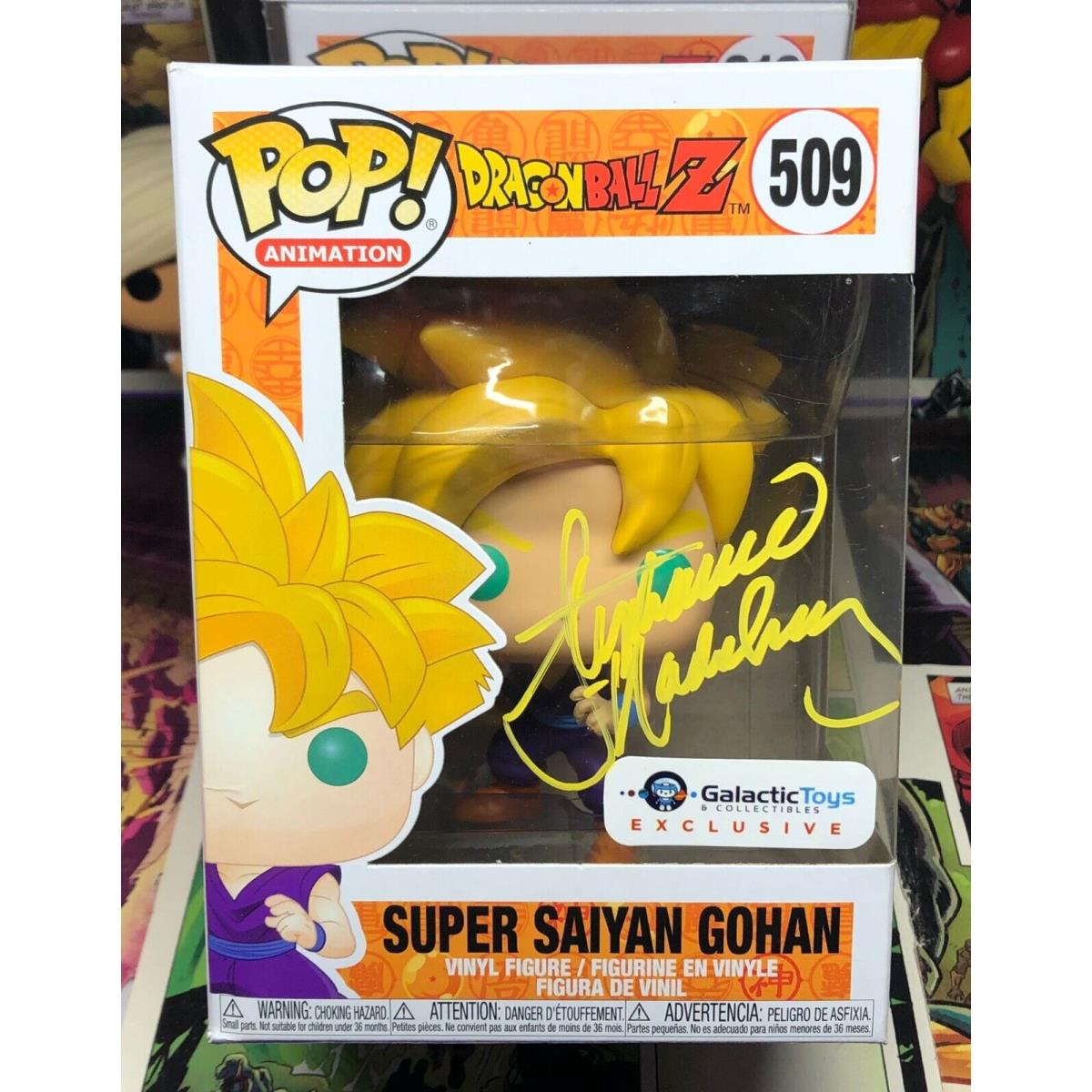 Funko Pop Dragon Ball Z Super Saiyan Gohan Galactic Toys Exclusive 509 Signed