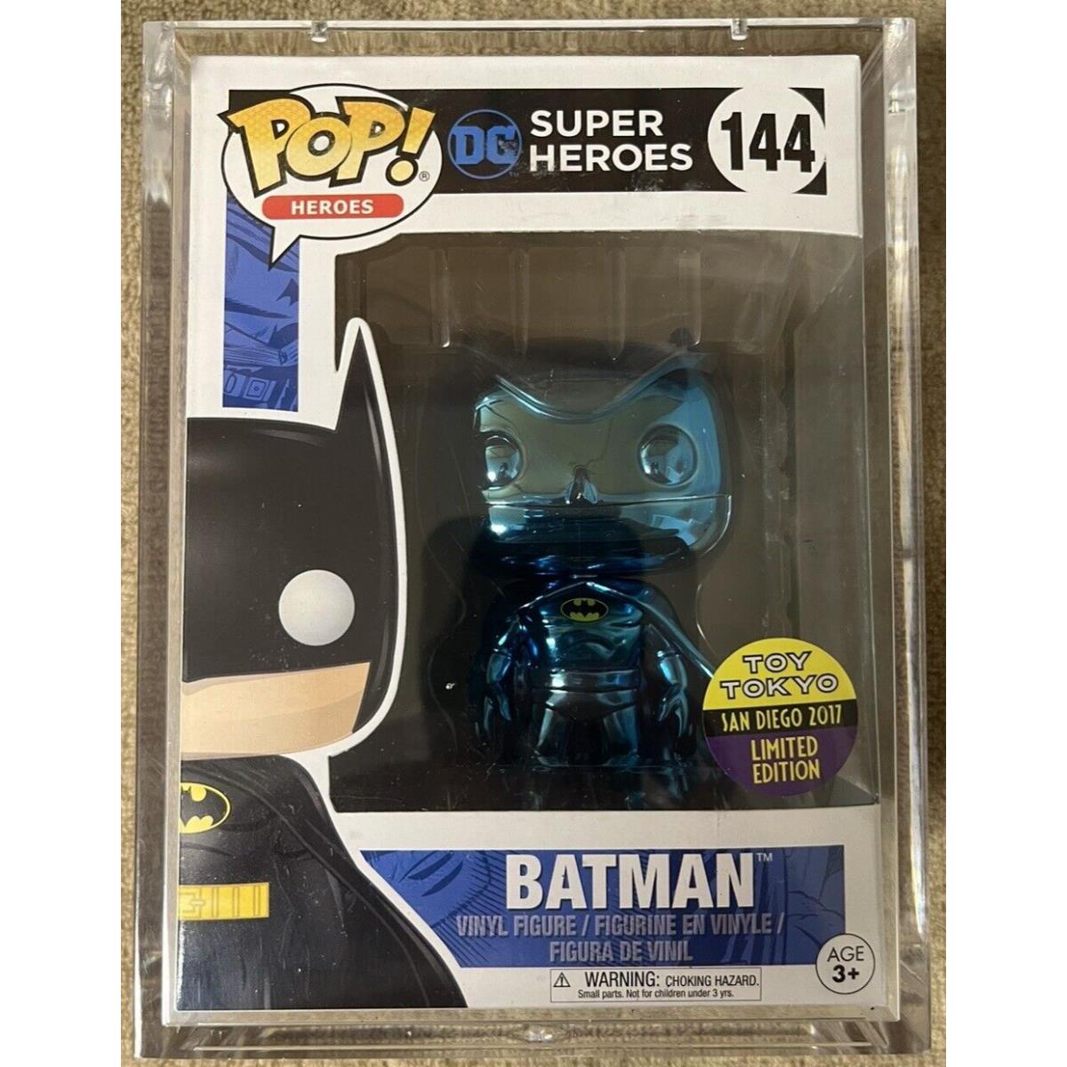 Funko Pop DC Super Heroes Batman Blue Chrome 144 Toy Tokyo Nycc 2017