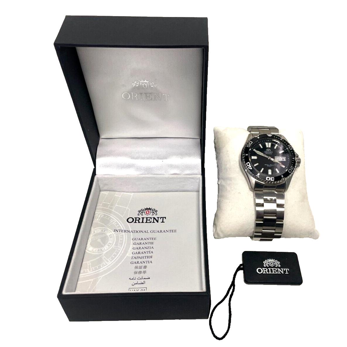 Men`s Orient Diver`s Automatic Watch AA02-CA B CA - Dial: Black, Band: Silver, Bezel: Black