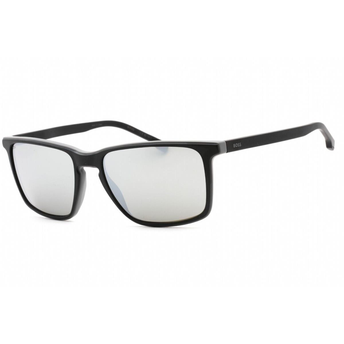 Hugo Boss 1556/O/S 0O6W T4 Sunglasses Matte Black Grey Frame Silver Mirror