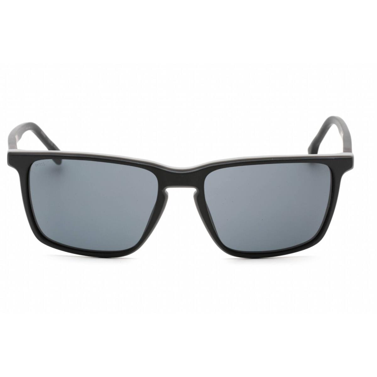 Hugo Boss Men`s Sunglasses Matte Black/grey Plastic Frame Boss 1556/O/S 0O6W IR - Frame: Matte Black Grey, Lens: Grey