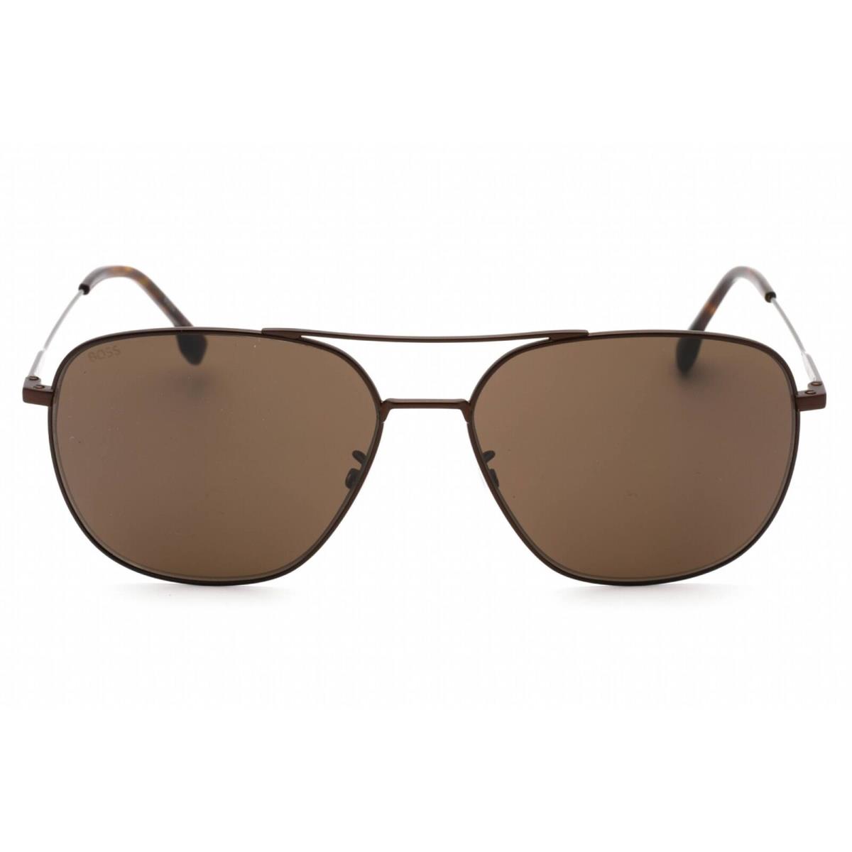 Hugo Boss Men`s Sunglasses Full Rim Matte Brown Metal Boss 1557/O/F/S 01OT 70