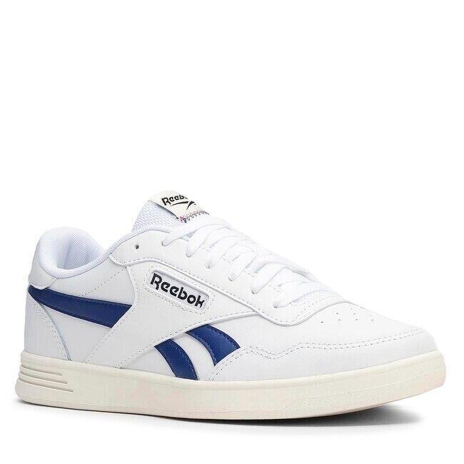 Reebok Court Advance Footwear White and Blue Trim Men Casual Shoes - Size 10