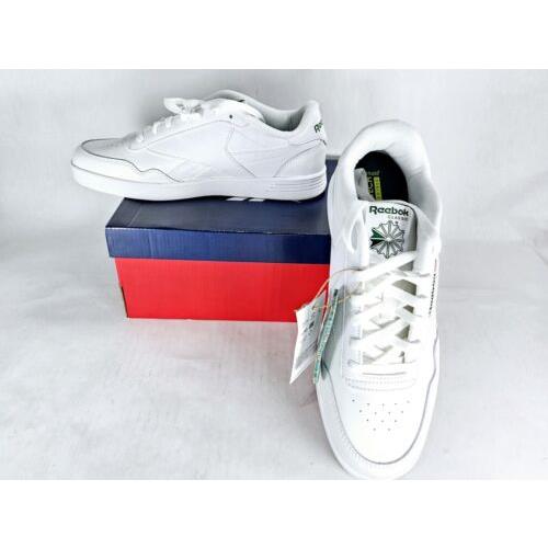 Size 10 Reebok Club Memt White Green Memory Foam Synthetic Leather Shoes