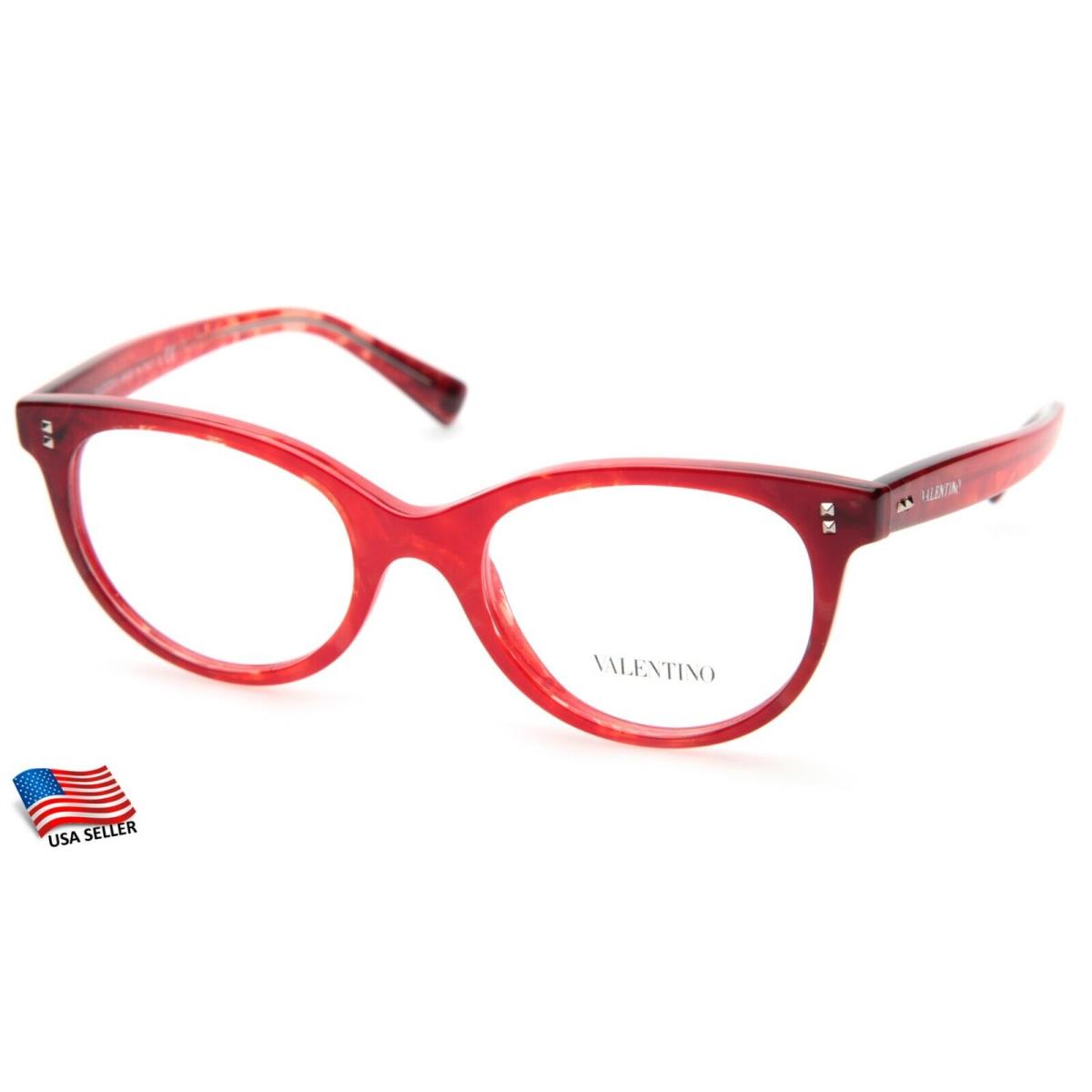 Valentino VA 3009 5033 Havana Red Eyeglasses Frame 50-19-140 B40 Italy - Red, Frame: Red