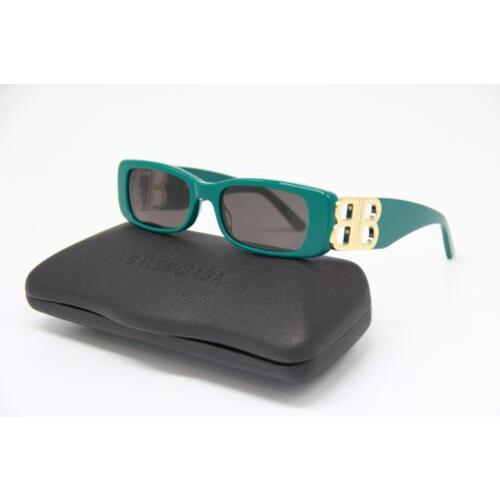 Balenciaga BB0096S 006 Green Square Sunglasses Balenciaga