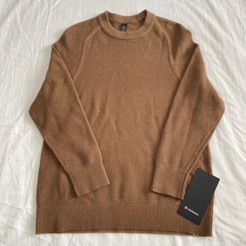 Lululemon Textured Knit Crewneck Sweater Htap Heathered Brown Men`s Size XS