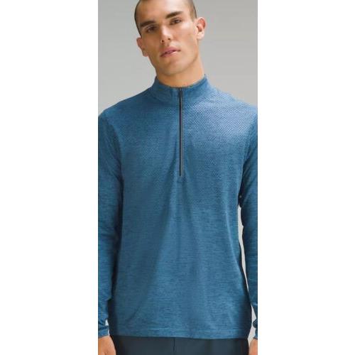 Lululemon Metal Vent Tech Blue 1/2 Zip Pullover Mens Size Large