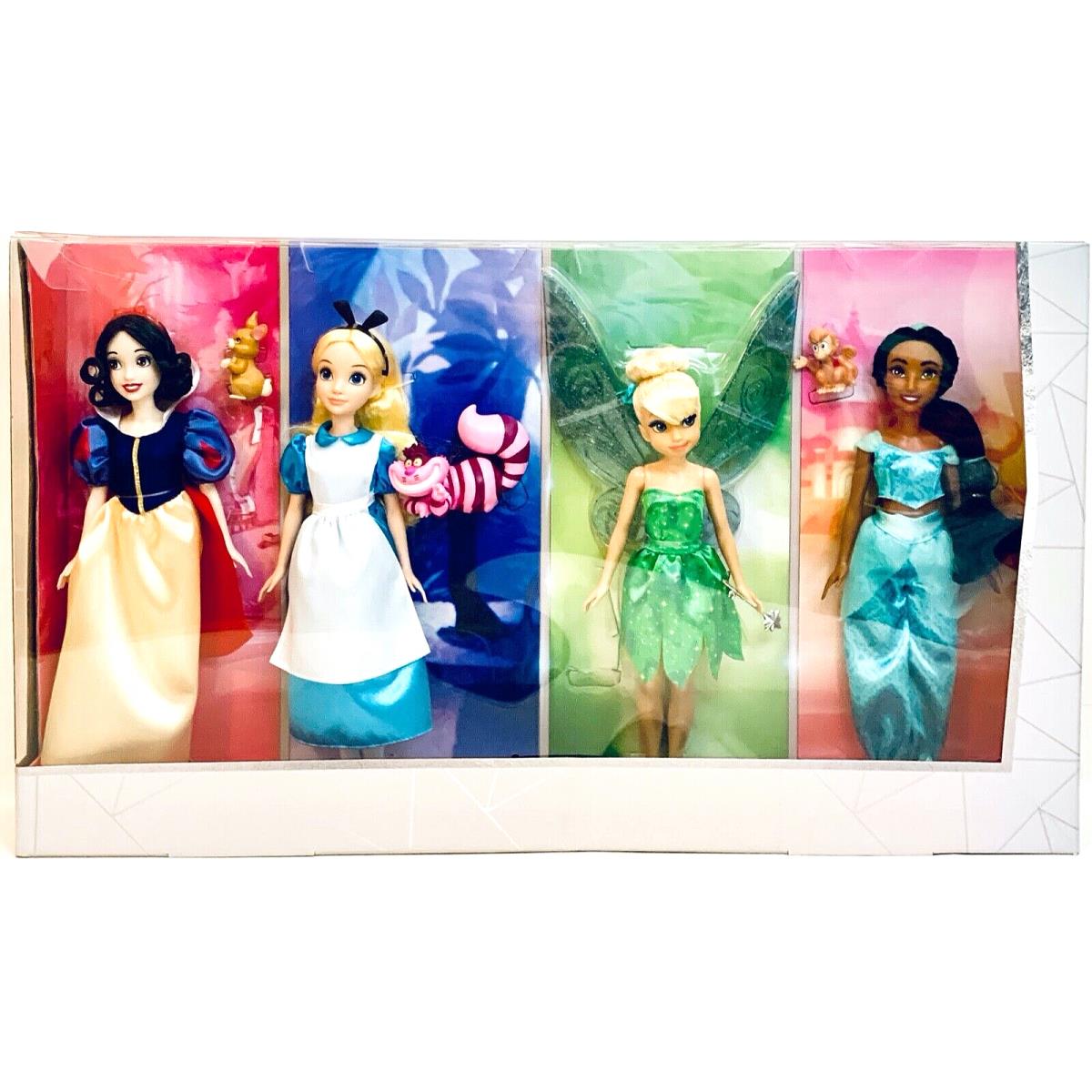 Mattel Disney 100 Years 4 Princess Doll Set Snow White Alice Tinker Bell Jasmine
