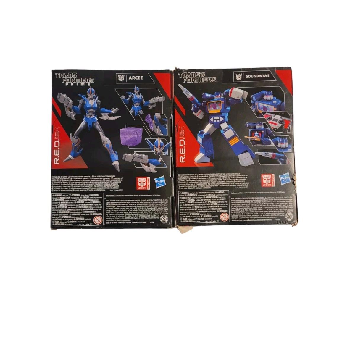 Hasbro Transformers R.e.d. Series Soundwave and Arcee Action Figures Toys Gift