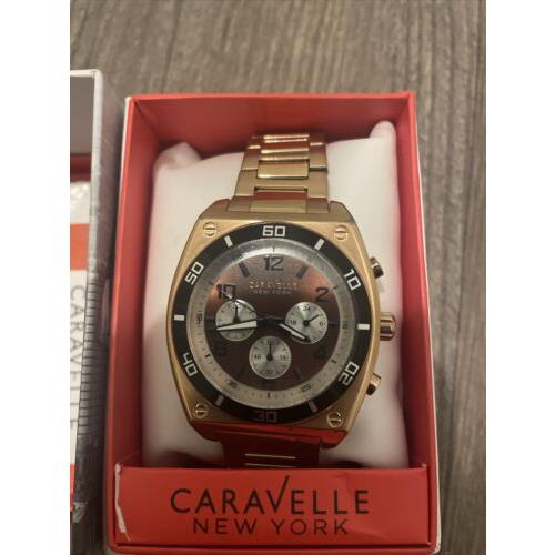 Caravelle York Rose Gold Stainless Steel Chronograph Watch Model 45A110