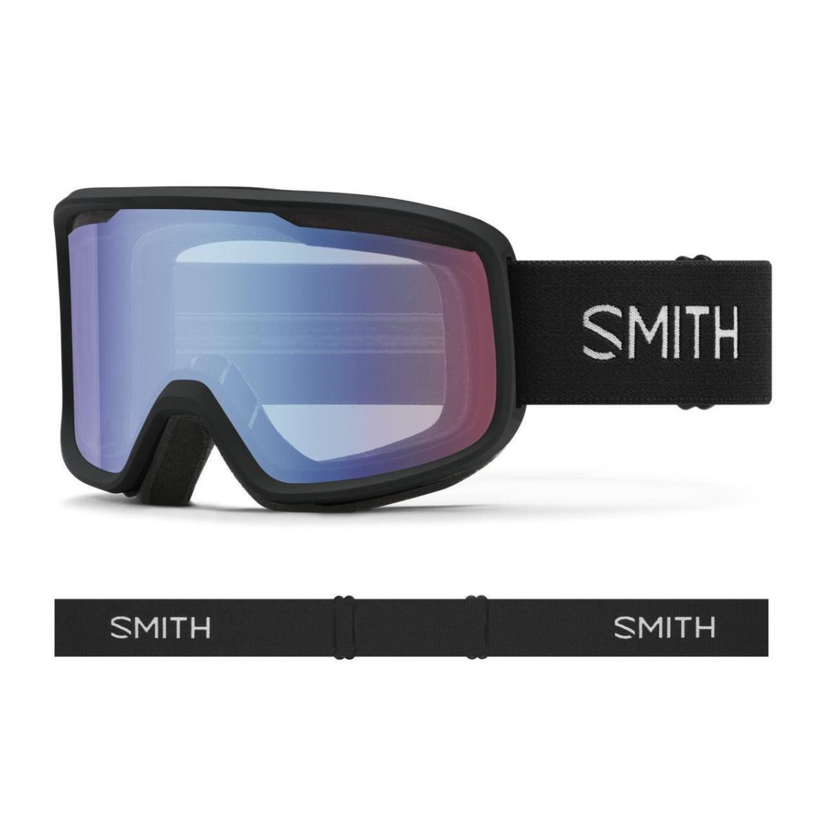 Smith Frontier Goggles Black - Blue Sensor Mirror