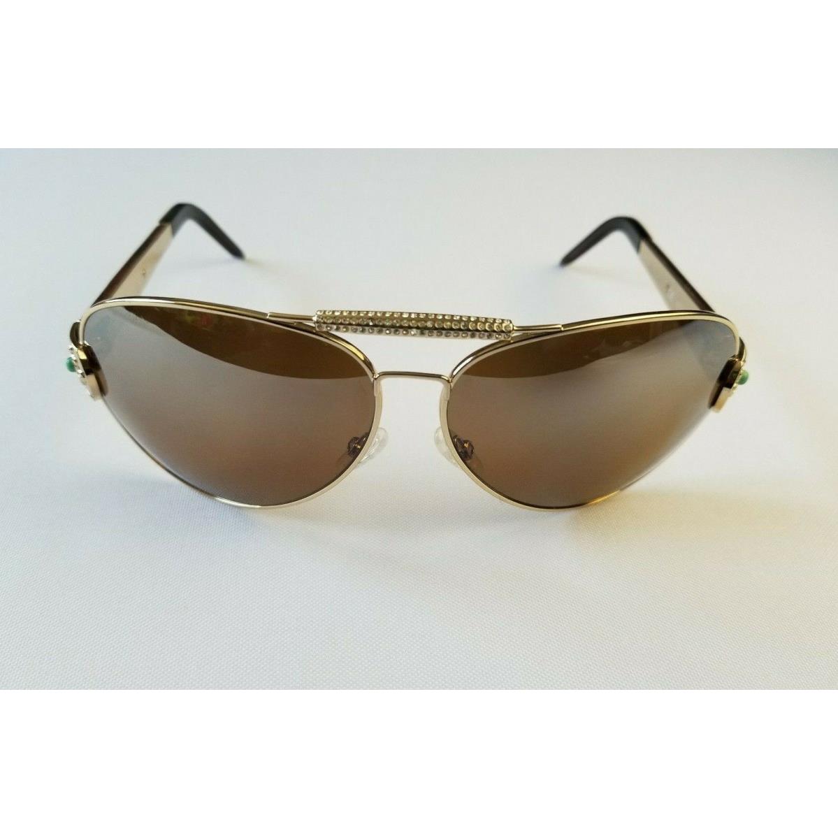 Valentino 5471/S Kfy/ie Gold Wood Crystal Turquoise Stone Aviator Shades Italy