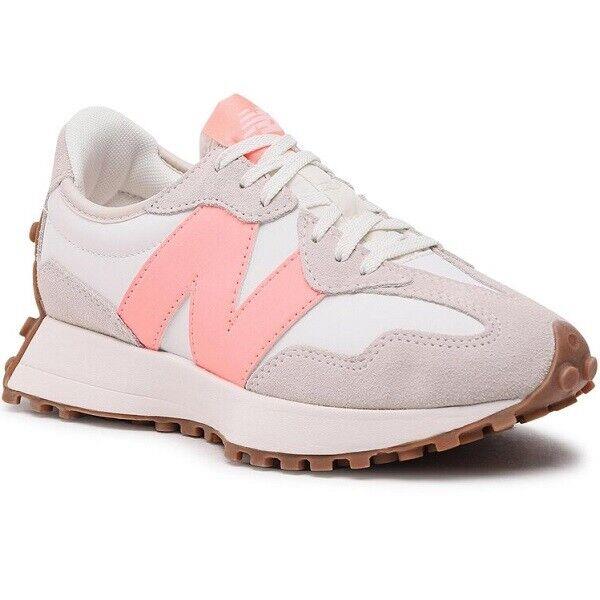 Wmns New Balance 327 Grey Pink WS327AM Classic Running Sneakers Casual Shoes - Pink/ White/ Gum