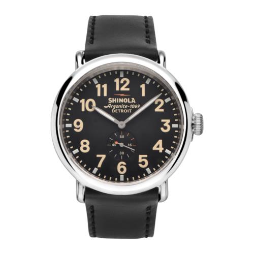 Shinola Detroit Men`s The Runwell 47MM S0120258878 Subsecond Black Watch