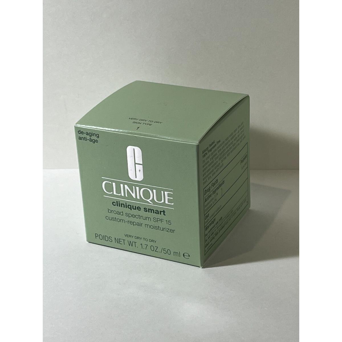 Clinique Smart Spf 15 Custom Repair Moisturizer 1.7 Oz. / 50mL Very Dry TO Dry