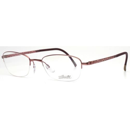 Silhouette 4453 40 6055 Rose Womens Rectangle Half Rim Eyeglasses 50-18-135