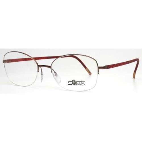 Silhouette 4561 75 6040 Brown Womens Semi Cat Eye Half Rim Eyeglasses 53-17-140