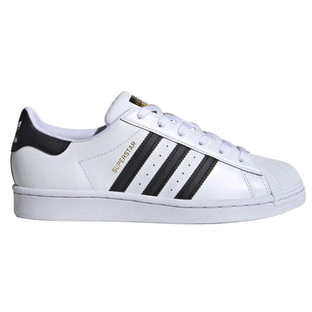 Adidas Superstar Womens FV3284 White Black Leather Shell Toe Shoes - White, way: Cloud White / Core Black / Cloud White