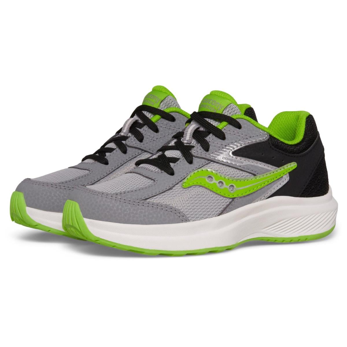 Children Unisex Shoes Saucony Kids Cohesion Kdz Little Kid/big Kid - Black/Grey/Green