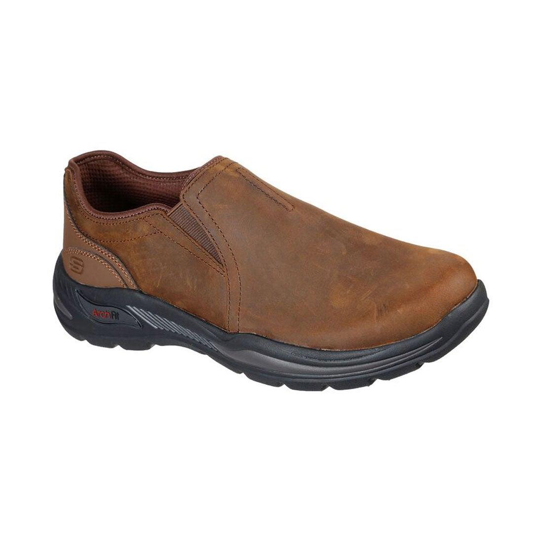 Skechers Men`s Arch Fit Motley Orago Slip On Shoes Dark Brown
