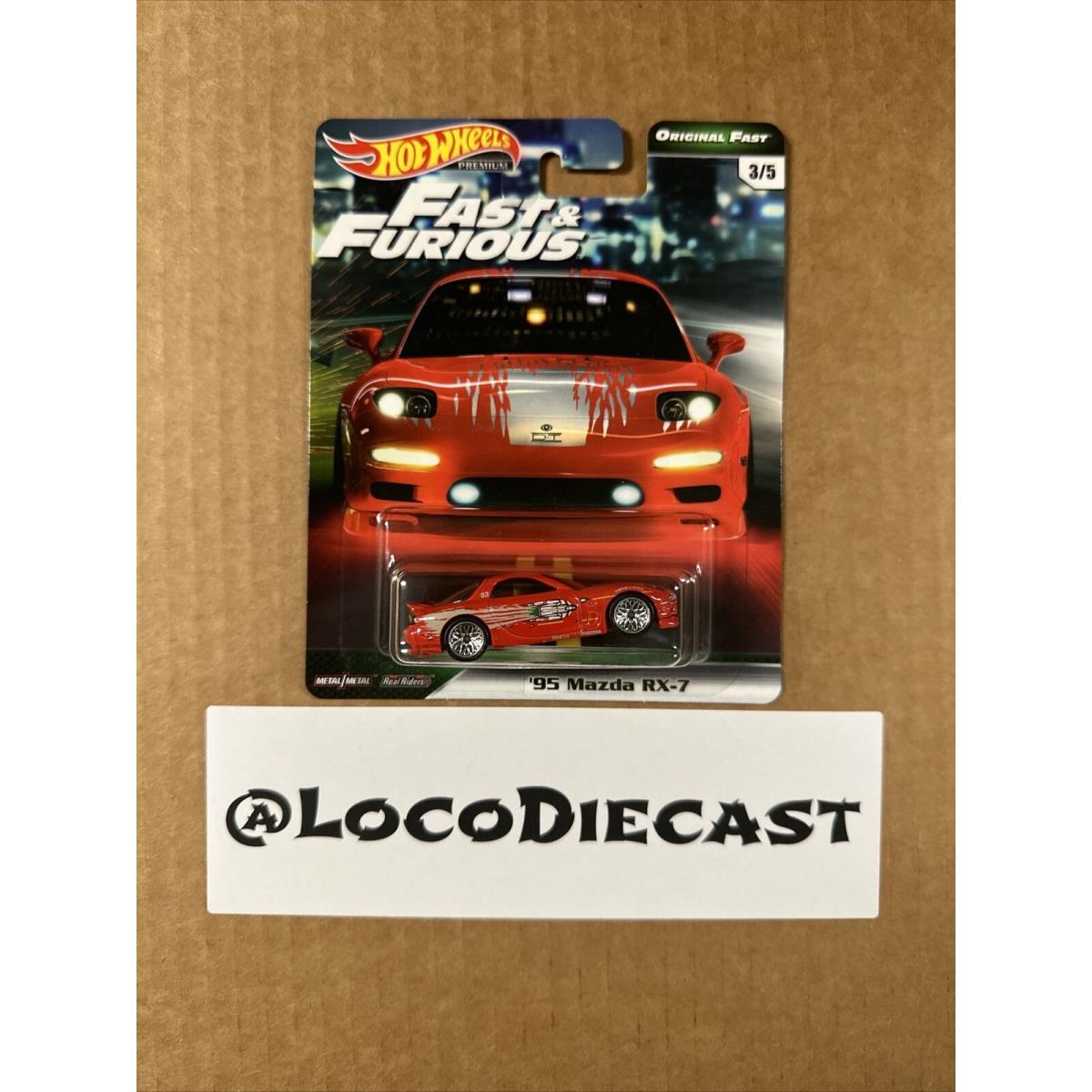 Hot Wheels Premium Fast Furious Fast 3/5 `95 Mazda RX-7