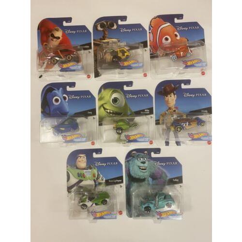 Disney Pixar 2018 Hot Wheels Collectible Complete Set of 8 Woody Buzz Lightyear