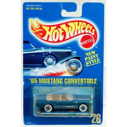 Hot Wheels `65 Mustang Convertible Paint Style 2197 Nrfp 1989 Blue 1:64 Rare
