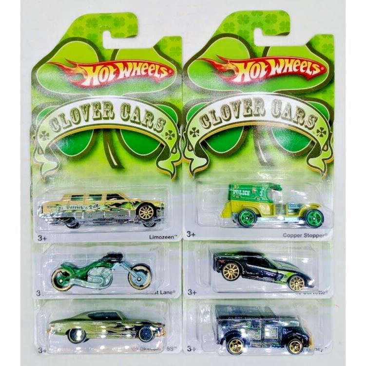 Hot Wheels 2009 Clover Cars Complete 6 Car Set 1:64 Diecast - Limozeen Corvette