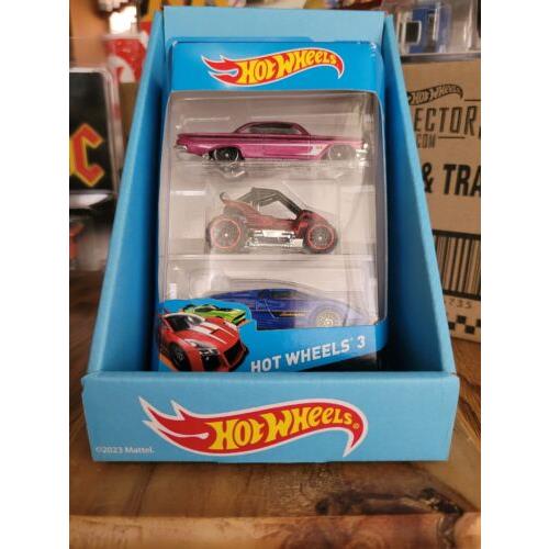 2013 Hot Wheels 3 Pack Magenta `61 Impala Off Road Quad Runner Lamborghini