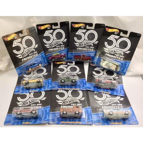 Hot Wheels Favorites 50th Anniversary Complete Limited 1/64 Diecast Car Set