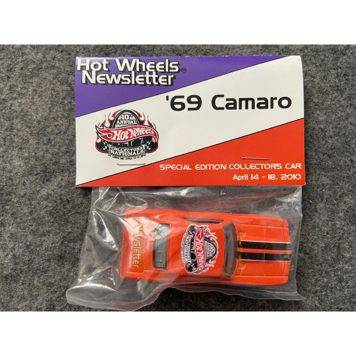 69 Camaro Hot Wheels Newsletter Special Edition Collector Car - Black Stripes