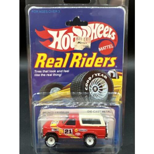1983 Hot Wheels Red Bronco 4 Wheeler 4355 Real Riders Wgy White Goodyear Wheel