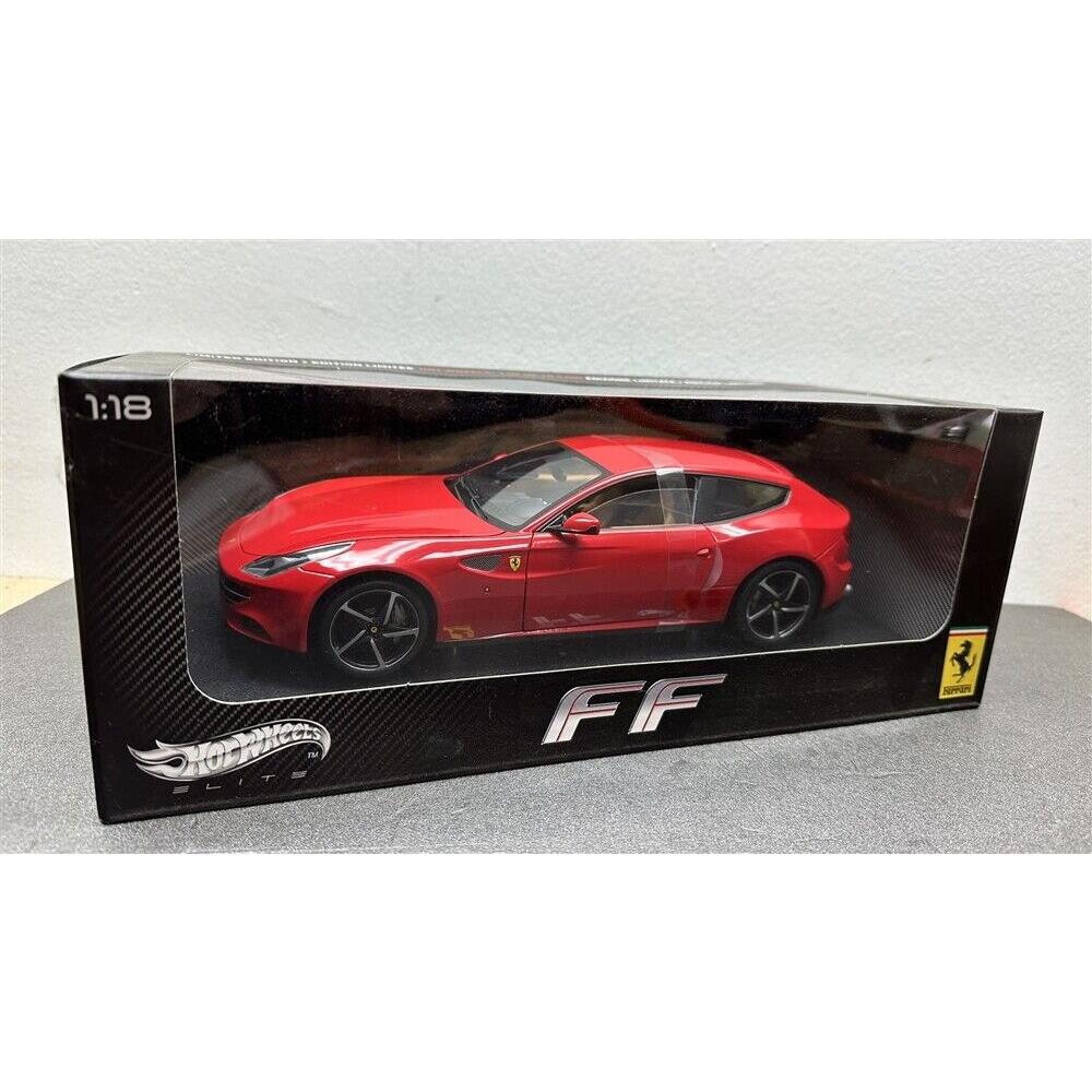 Hot Wheels Elite Ferrari FF 4 Seater 1/18 Die Cast Red W1105