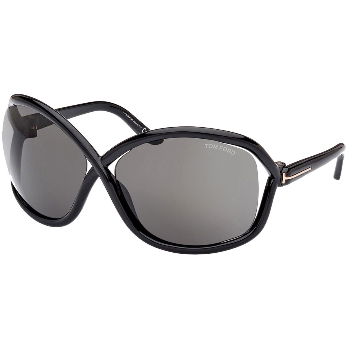 Tom Ford Bettina Women`s Oversized Oval Butterfly Sunglasses - FT1068 - Italy Black/Smoke (01A-68)