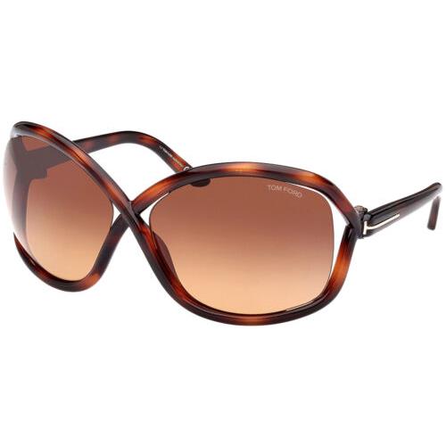 Tom Ford Bettina Women`s Oversized Oval Butterfly Sunglasses - FT1068 - Italy Dark Havana/Brown (52F-68)