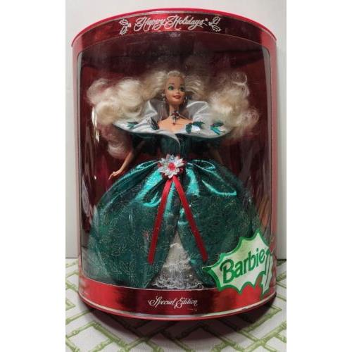 1995 Happy Holidays Blonde Barbie Special Edition Doll Mattel 14123 Nrfb