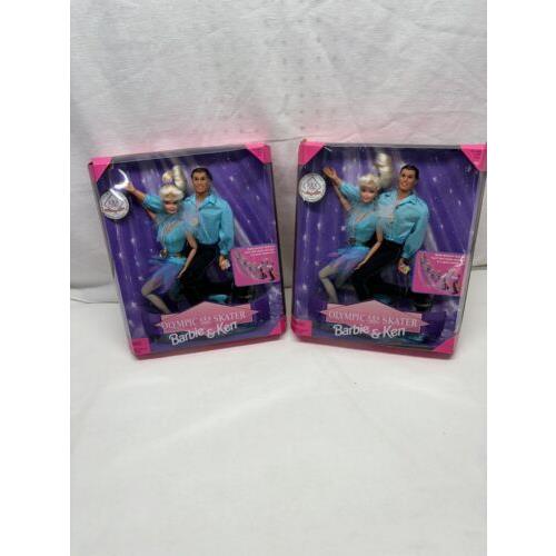 1997 Olympic Skater Barbie and Ken Doll Nbrfb 18726 Mattel 2 Dolls