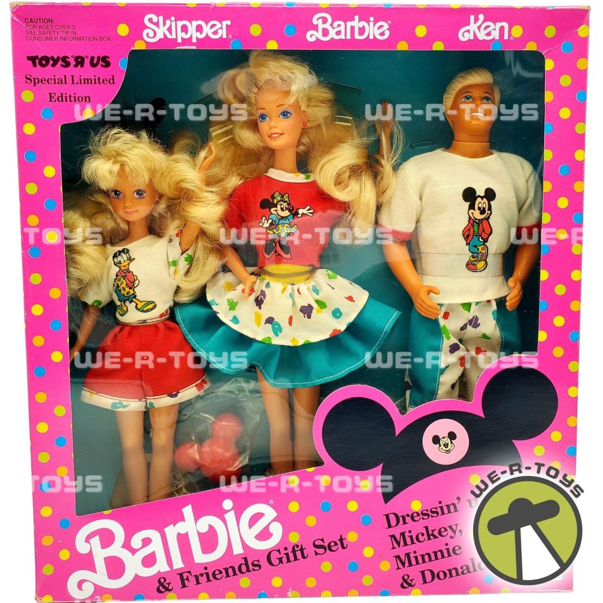 Barbie Friends Gift Set Mickey Minnie Donald Ken Barbie Skipper Dolls Nrfb