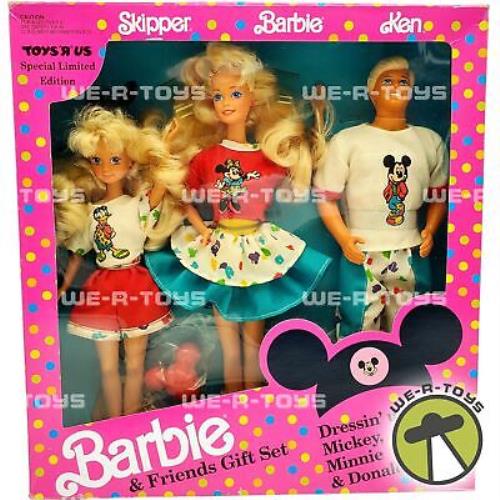 Barbie Friends Gift Set Mickey Minnie Donald Ken Barbie Skipper Dolls Nrfb