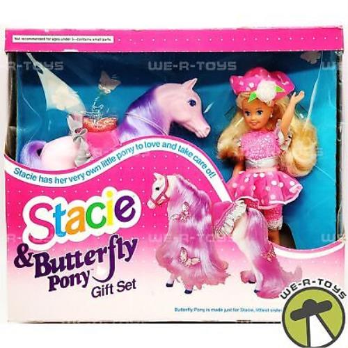 Stacie Doll Butterfly Pony Gift Set Little Sister of Barbie 1993 Mattel