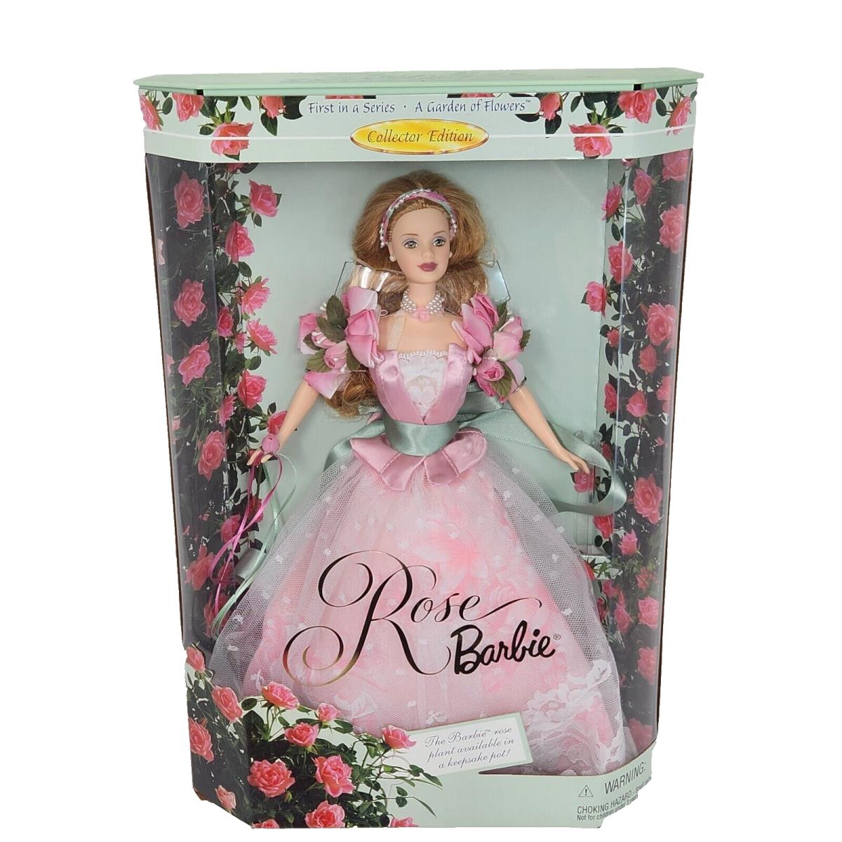 1998 Mattel Rose Barbie Doll 22337 Garden OF Flowers 1ST IN Series
