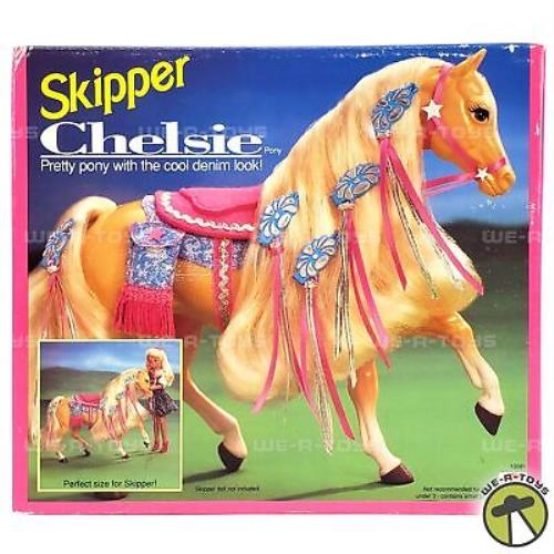 Barbie Skipper Chelsie Pony Pretty Pony with The Cool Denim Look 1992 Nrfb