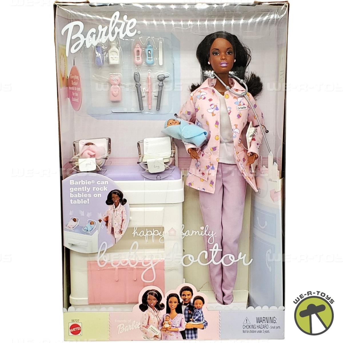 Barbie Happy Family Baby Doctor African American Doll with 2 Baby Dolls 2002