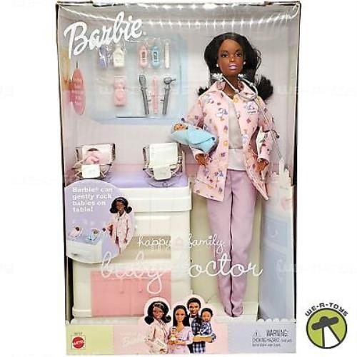 Barbie Happy Family Baby Doctor African American Doll with 2 Baby Dolls 2002