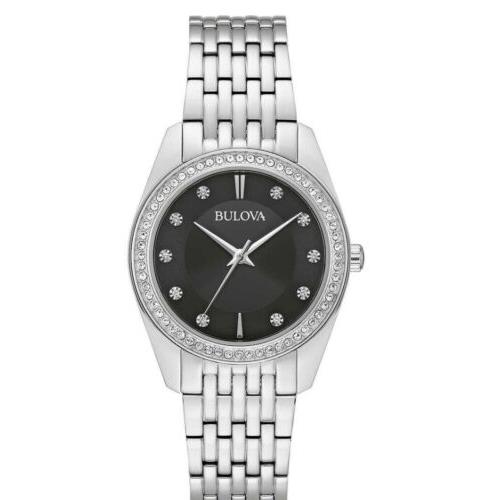 Bulova 96L317 Classic Crystal Stainless Steel Quartz Ladies Watch