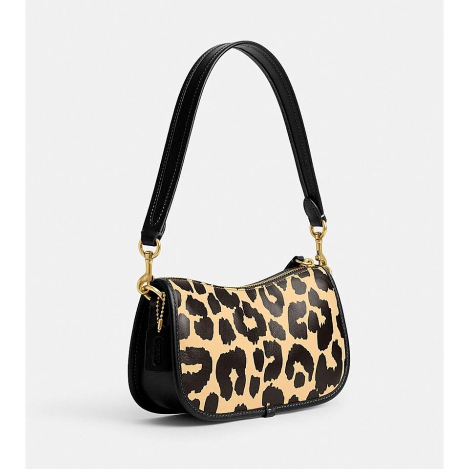 Coach Swinger 20 Leopard Print Leather Clutch Shoulder Bag CM513