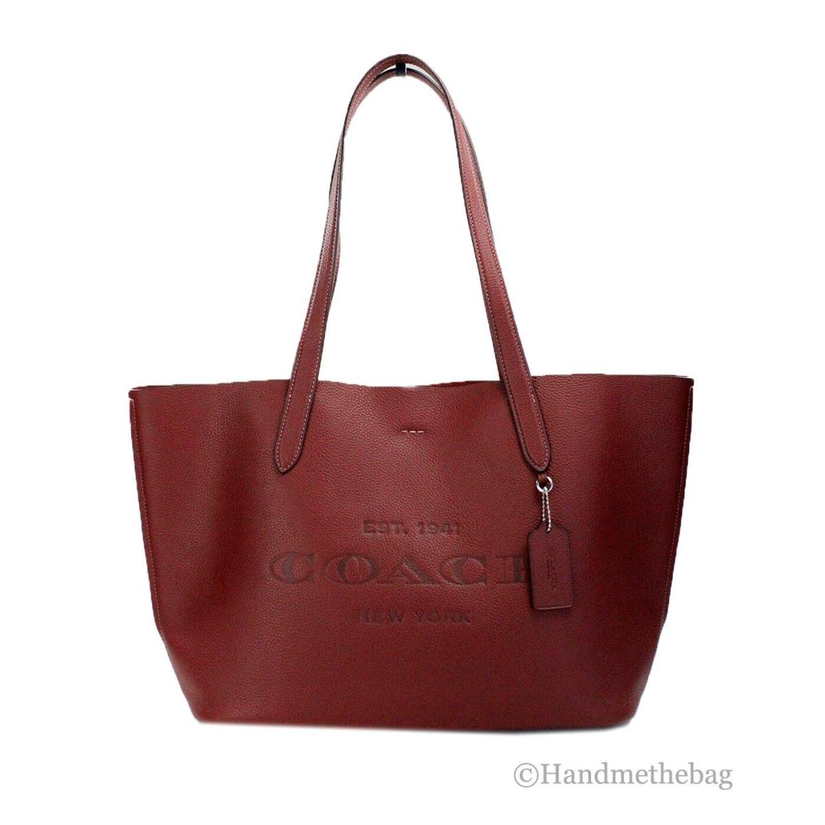 Coach CC050 Carmen Medium Wine Pebbled Leather Shoulder Tote Bag Purse