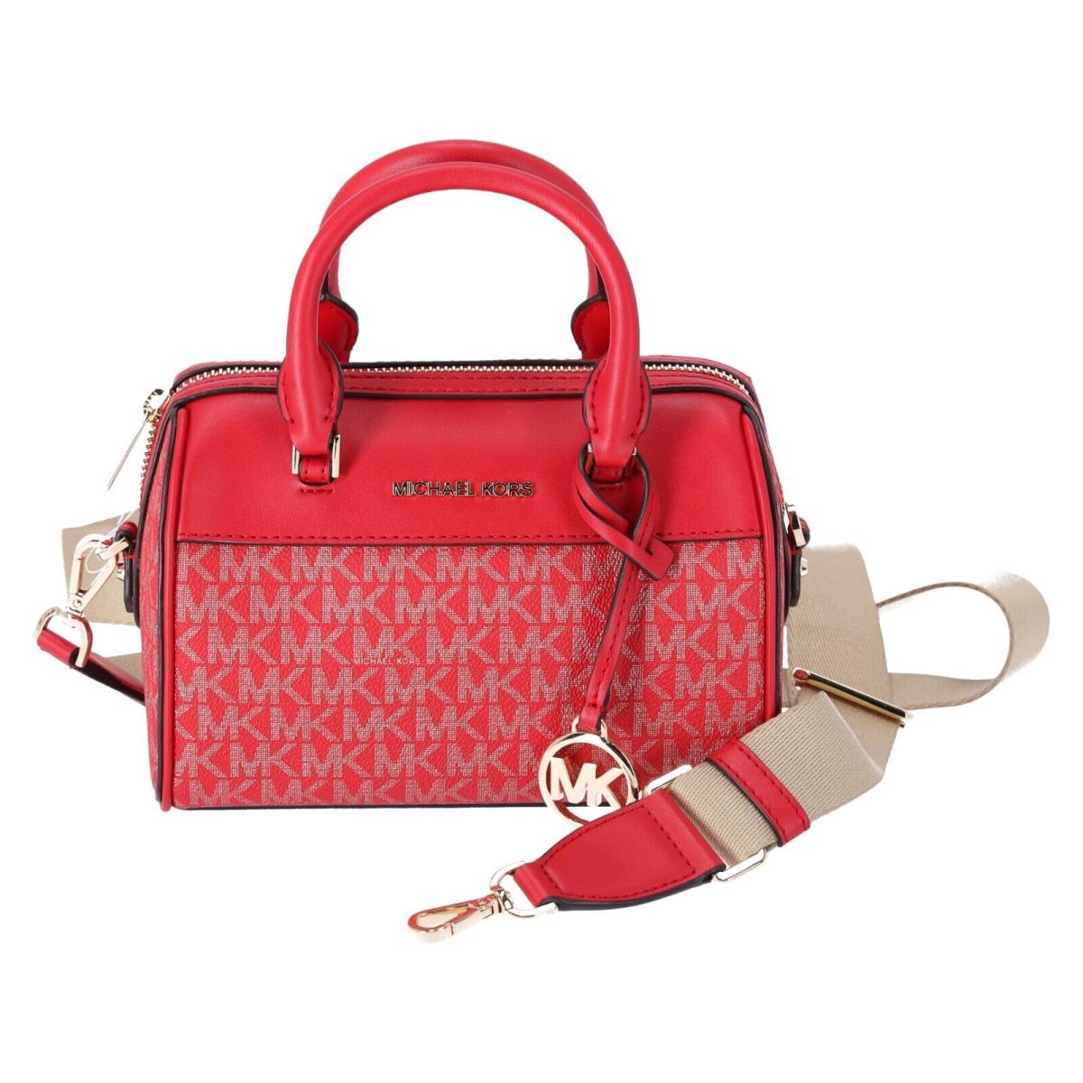 Michael Kors Jet Set Travel XS Duffle Bag Crossbody Bright Red MK Signature