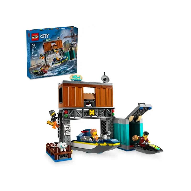 Lego Police Speedboat and Crooks` Hideout 60417 Police Minifigure Building Set